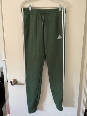 adidas Women’s Dark Green Multi Sport Jogger Sweatpants with White Stripes